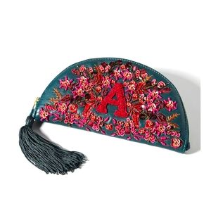 Anthropologie Beaded Monogram A Wallet Pouch